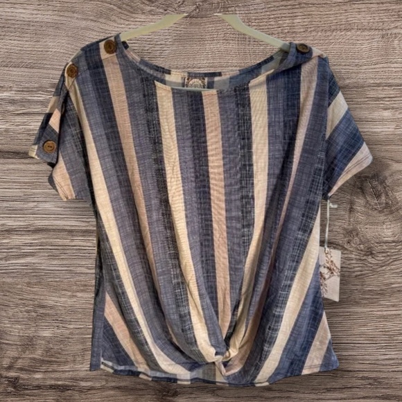 TRU Self blouse stripe,Size medium,  casual blouse - Picture 1 of 4